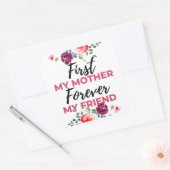 Meine Mutter für immer mein Freund schwarz Quadratischer Aufkleber (Umschlag)