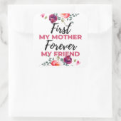 Meine Mutter für immer mein Freund schwarz Quadratischer Aufkleber (Tasche)