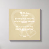 Meine Mutter - Gedicht, Leinwanddruck (Vorderseite)