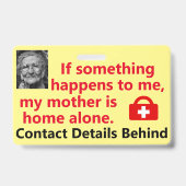 Meine Mutter ist allein zu Hause Ausweis (Vorderseite)