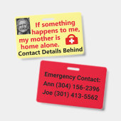 Meine Mutter ist allein zu Hause Ausweis (Vorder- & Rückseite)