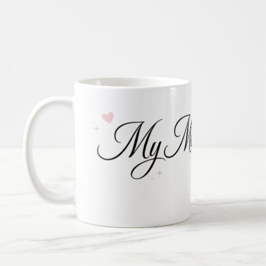 Meine Mutter ist die Beste Elegant Script Tasse (Links)