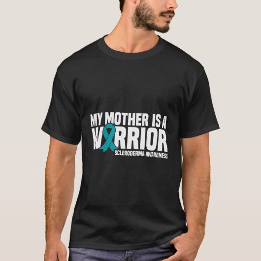 Meine Mutter ist eine Kriegerin Aquamarine Ribbon T-Shirt (Vorderseite)