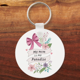 "Meine Mutter ist mein Paradies" – Eleganter Acryl Schlüsselanhänger