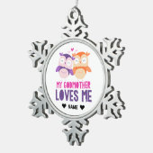 Meine Mutter Liebe Ich - Eule Schneeflocken Zinn-Ornament (Rechts)