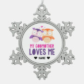 Meine Mutter Liebe Ich - Eule Schneeflocken Zinn-Ornament (Vorderseite)