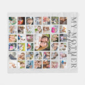 MEINE MUTTER MEINE FREUND Mama FotoCollage Grau Fleecedecke (Vorderseite (Horizontal))