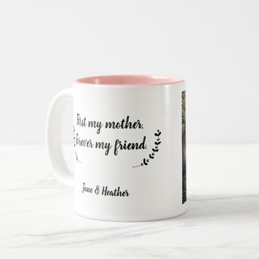 Meine Mutter, meine Freundin, meine Mutter für imm Zweifarbige Tasse (Vorderseite Links)
