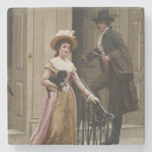 Meine Nachbarin nebenan (Flirting Couple) (Schönhe Steinuntersetzer (Vorderseite)