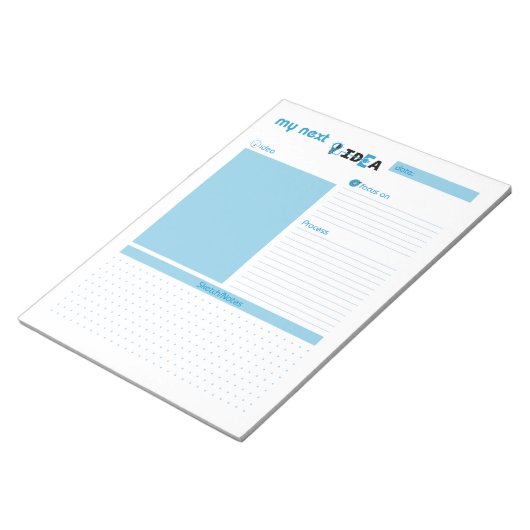Meine nächste Idee Blau Notizblock (angewinkelt)