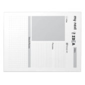 Meine nächste Idee Gray Notepad Notizblock (Vorderseite)