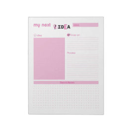 Meine nächste Idee rosa Notepad Notizblock