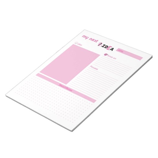 Meine nächste Idee rosa Notepad Notizblock (angewinkelt)