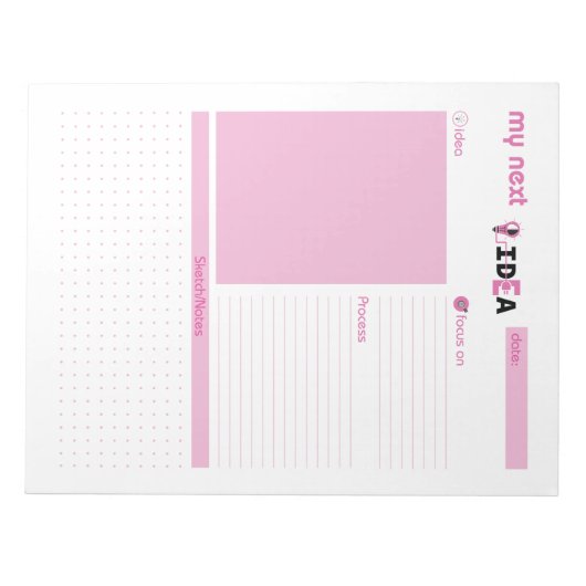 Meine nächste Idee rosa Notepad Notizblock (Vorderseite)