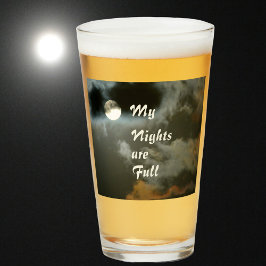 Meine Nächte sind Vollmond Night Sky Beer Glas