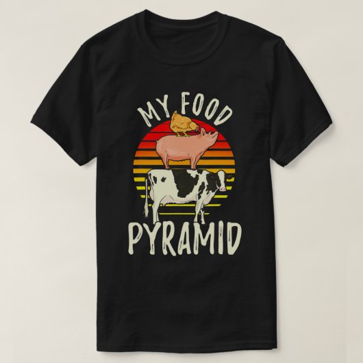 Meine Nahrungspyramide Fleisch Eater Carnivoriere T-Shirt (Design vorne)