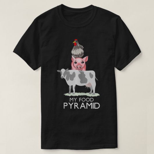 Meine Nahrungspyramide Funny Carnivore Cow Pig Chi T-Shirt (Design vorne)