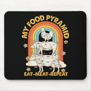 Meine Nahrungspyramide isst Fleisch wiederholt Ret Mousepad