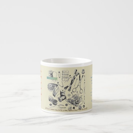 "Meine Nähte" Espressotasse (Vorderseite)