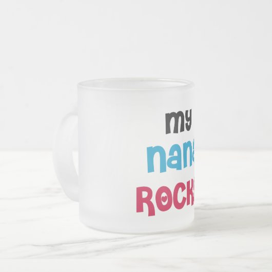 Meine Nana Rocks T - Shirt und Geschenke Mattglastasse (Vorderseite Links)