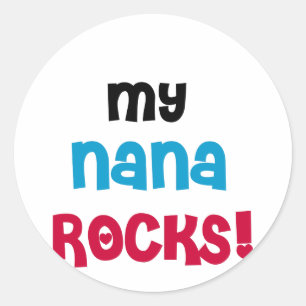 Meine Nana Rocks T - Shirt und Geschenke Runder Aufkleber