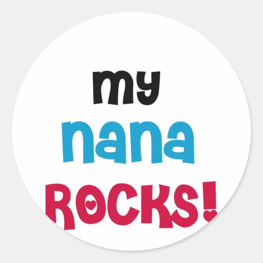 Meine Nana Rocks T - Shirt und Geschenke Runder Aufkleber (Vorderseite)
