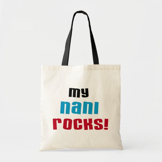 Meine Nani Rocks T - Shirt und Geschenke Tragetasche (Vorne)