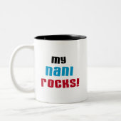 Meine Nani Rocks T - Shirt und Geschenke Zweifarbige Tasse (Links)