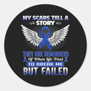 Meine Narben erzählen eine Geschichte - Colon Canc Runder Aufkleber