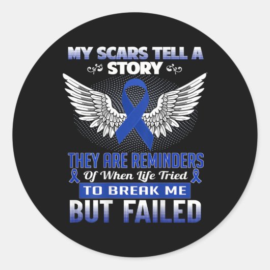 Meine Narben erzählen eine Geschichte - Colon Canc Runder Aufkleber (Vorderseite)