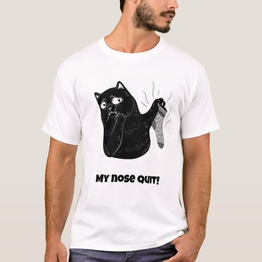 Meine Nase hat aufgehört! Funny Cat T-Shirt (Vorderseite)