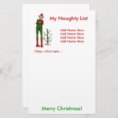 Meine Naughty-Liste Briefpapier (Vorne/Hinten)
