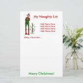 Meine Naughty-Liste Briefpapier (Stehend Vorderseite)