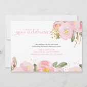 Meine neue Adresse florrosa Gold Moving Ankündigung (Vorderseite)