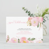 Meine neue Adresse florrosa Gold Moving Ankündigung (Stehend Vorderseite)