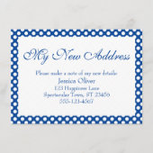 Meine neue Adresse mit dunkelblauen und weißen Pol Begleitkarte (Vorderseite)