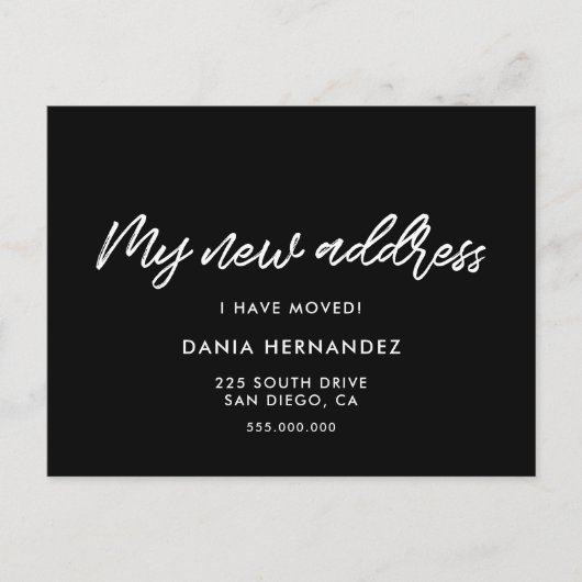 Meine neue Adresse Modern Modern Move Ansage schwa Postkarte (Vorderseite)