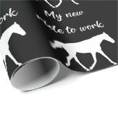 Meine neue Reise zur Arbeit bei Pferdefreude Geschenkpapier (Rolleneckpunkt)