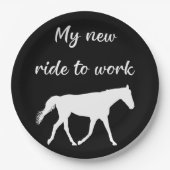 Meine neue Reise zur Arbeit bei Pferdefreude Pappteller (Vorderseite)