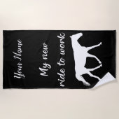 Meine neue Reise zur Arbeit bei Pferdefreude Strandtuch (Vorderseite)