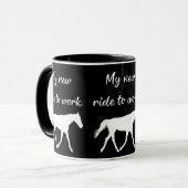 Meine neue Reise zur Arbeit bei Pferdefreude Tasse (Vorderseite Links)