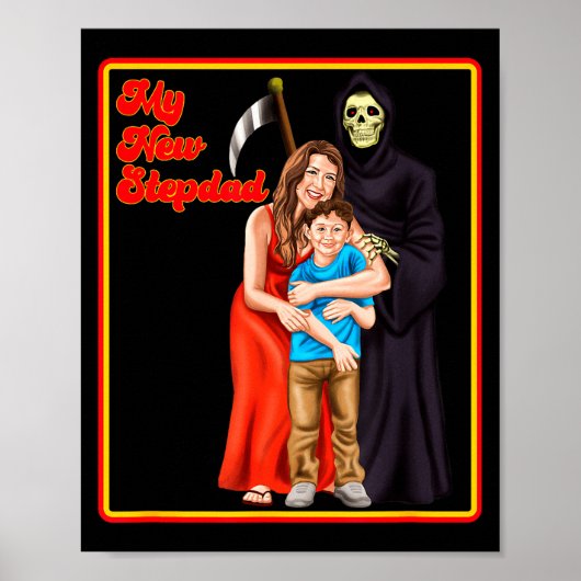 Meine neuen Stiefvater-Ironie-Shirts - Lustiges Ir Poster (Vorne)