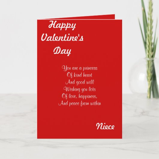 Meine Nichte am Valentinstag Feiertagskarte (Vorderseite)