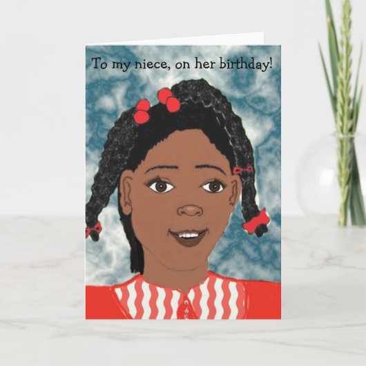 Meine Nichte auf ihrer Geburtstagskarte Karte (Vorderseite)