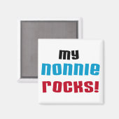 Meine Nonnie Rocks T - Shirt und Geschenke Magnet (Vorderseite/Rückseite)