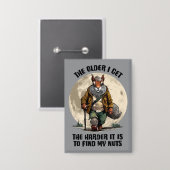 Meine Nüsse finden - lustiges Eichhörnchen Button (Vorderseite/Rückseite)