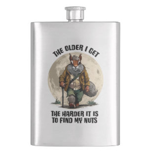 Meine Nüsse finden - lustiges Eichhörnchen Flachmann