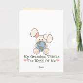 Meine Oma denkt, die Welt von mir sei Grußkarte Karte (Rückseite)
