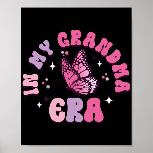 Meine Oma Era Funny Butterfly Groovy Retro Mutter Poster (Vorne)