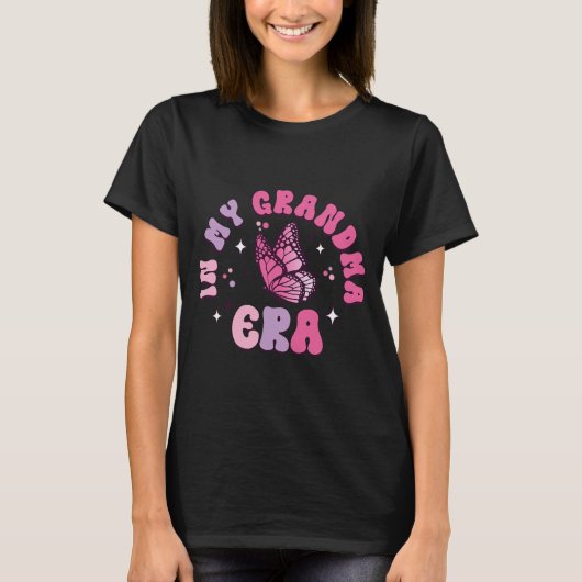 Meine Oma Era Funny Butterfly Groovy Retro Mutter T-Shirt (Vorderseite)